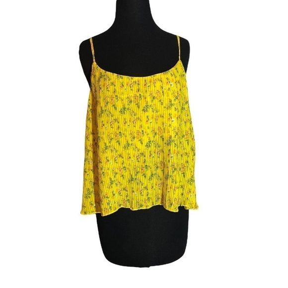 NWT Chelsea & Violet Floral Pleated Cami Top L - Picture 1 of 11